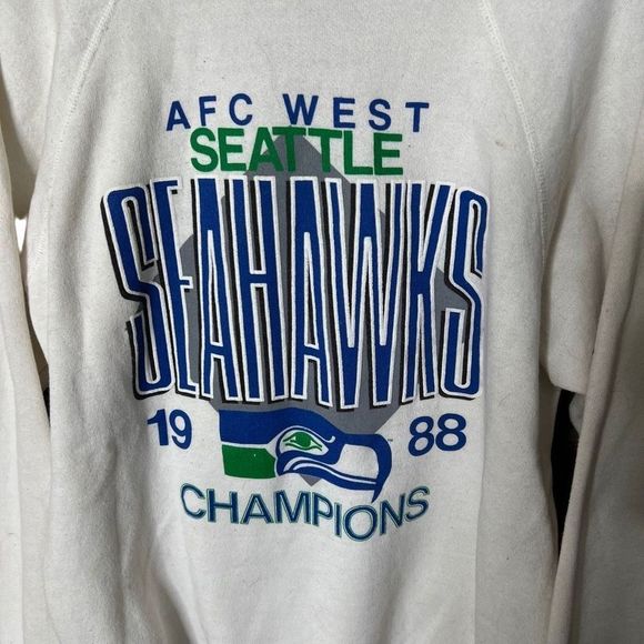 VTG 1988 Seattle Seahawks AFC Champions Crewneck Mens Large - Picture 2 of 4
